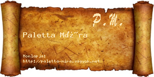 Paletta Míra névjegykártya